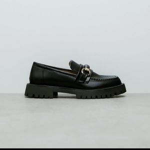 Zara black lug sole loafer- 38